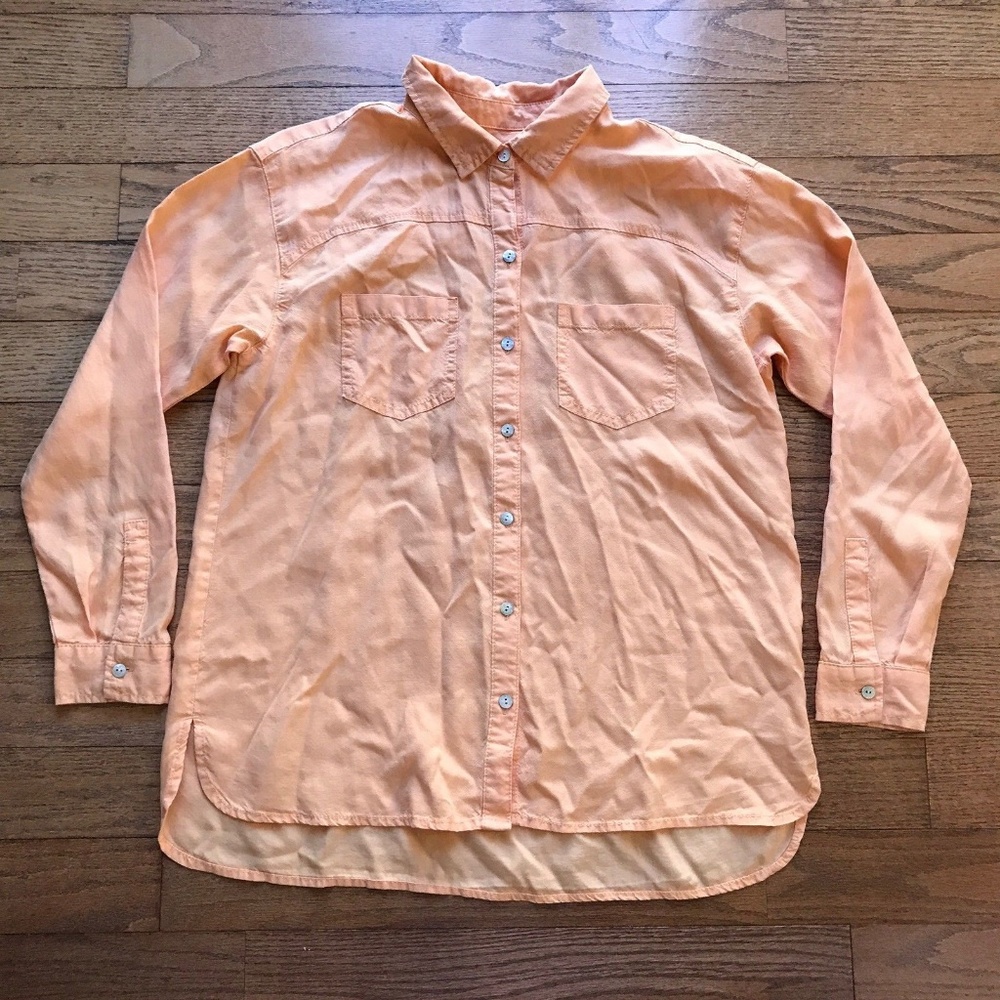 J.Jill Women XS Light Peach Button Front Shirt
